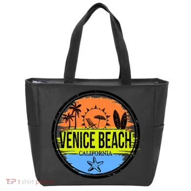 Venice Beach Retro Circle Tote Bag