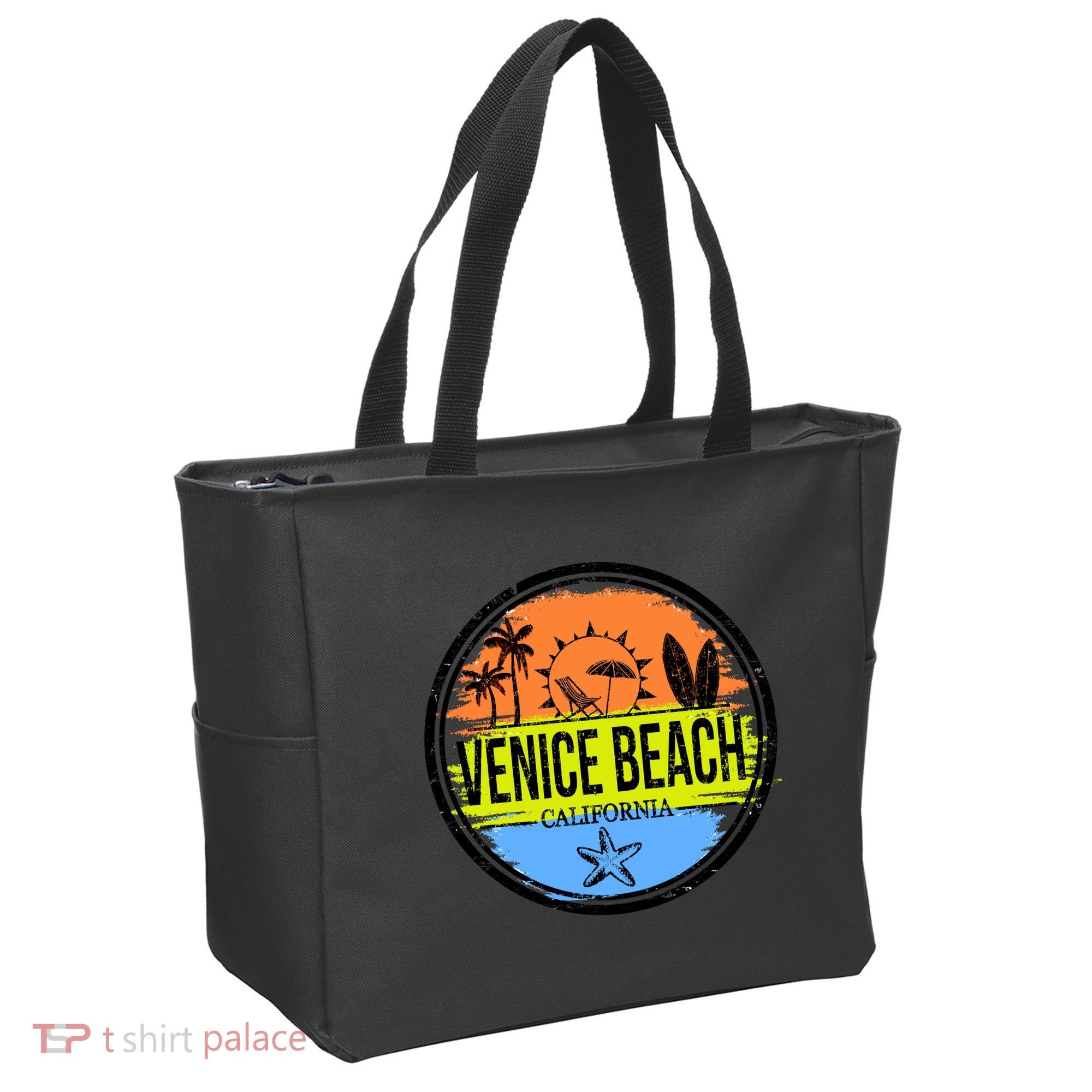 Venice Beach Retro Circle Tote Bag
