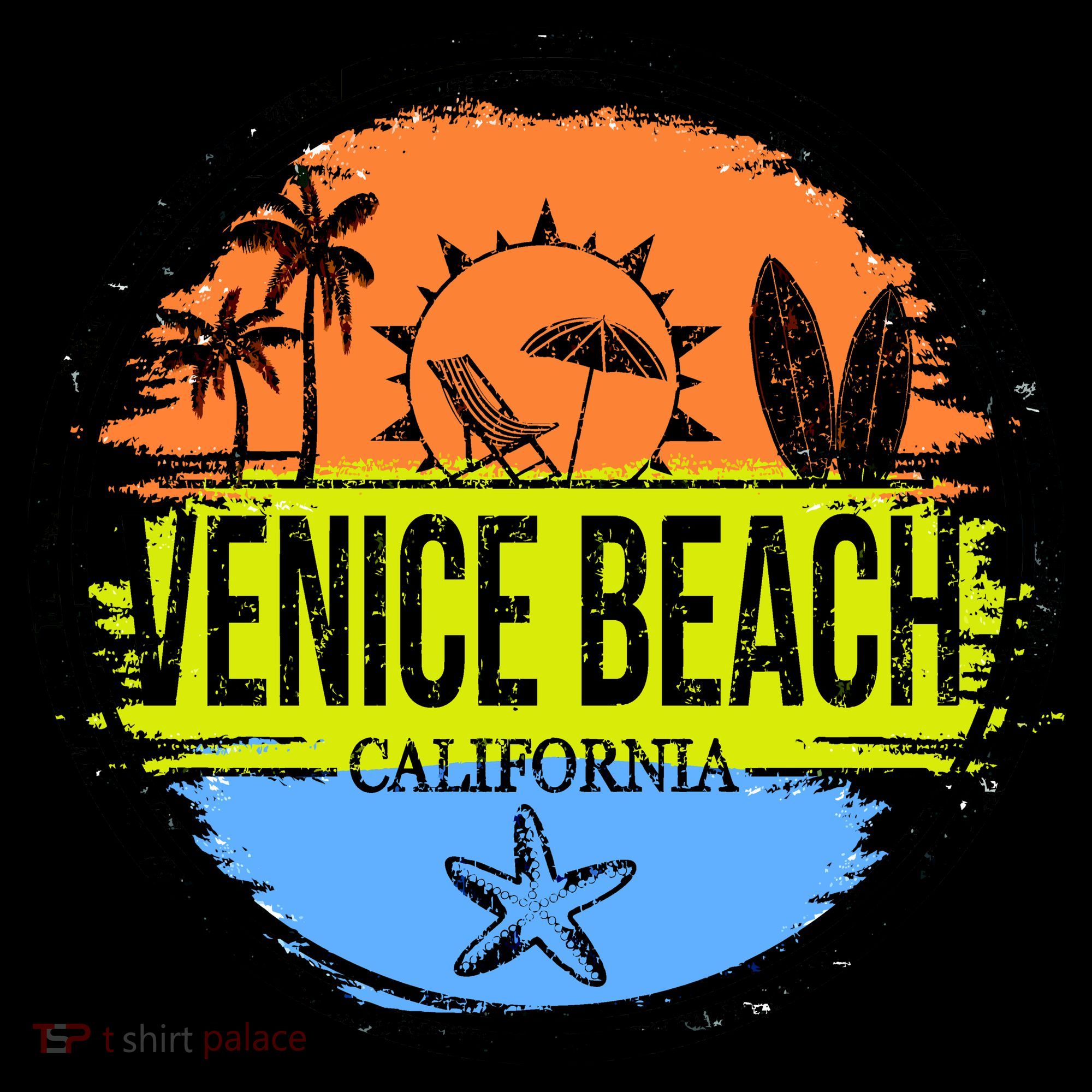Venice Beach Retro Circle Tote Bag