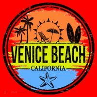 Venice Beach Retro Circle Santa Hat thumb 1