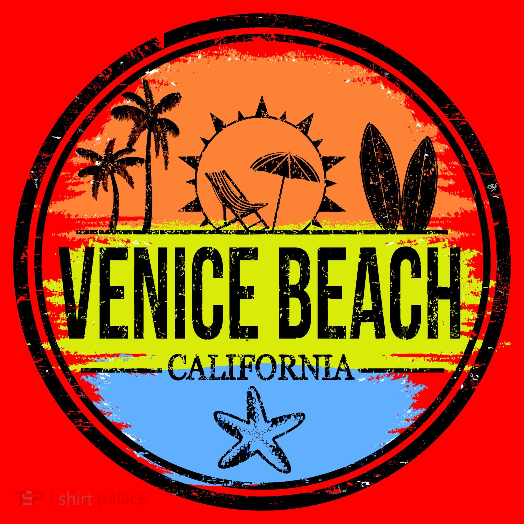 Venice Beach Retro Circle Santa Hat