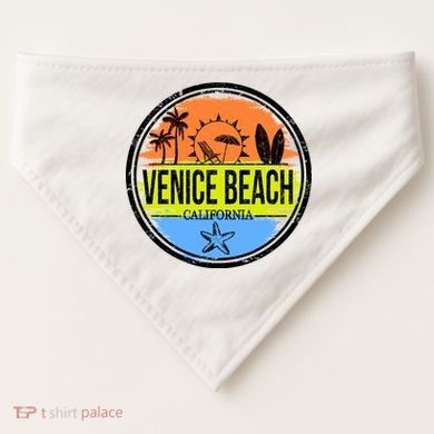 Venice Beach Retro Circle USA-Made Doggie Bandana