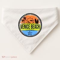 Venice Beach Retro Circle USA-Made Doggie Bandana thumb 0