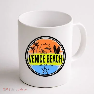 Venice Beach Retro Circle Coffee Mug back