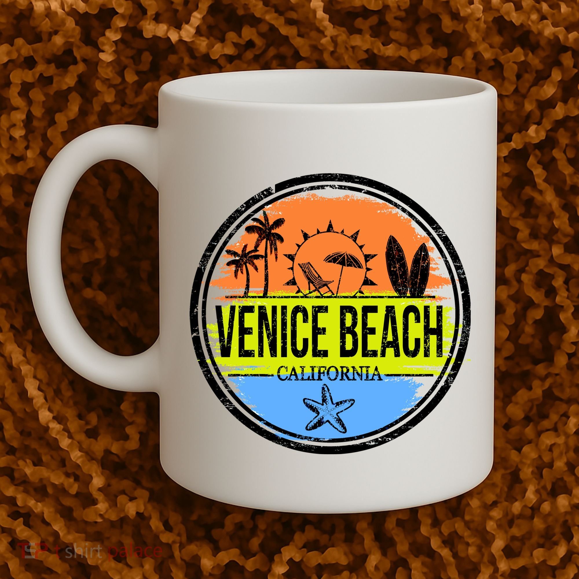 Venice Beach Retro Circle Coffee Mug