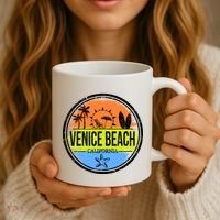 Venice Beach Retro Circle Coffee Mug thumb 3