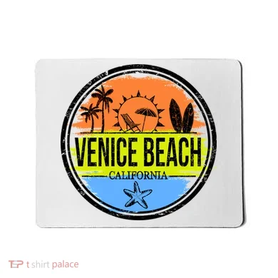 Venice Beach Retro Circle Mousepad