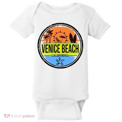 Venice Beach Retro Circle Baby Bodysuit