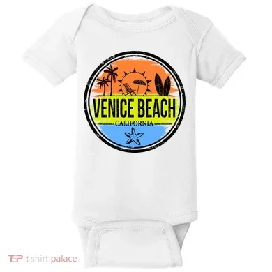 Venice Beach Retro Circle Baby Bodysuit