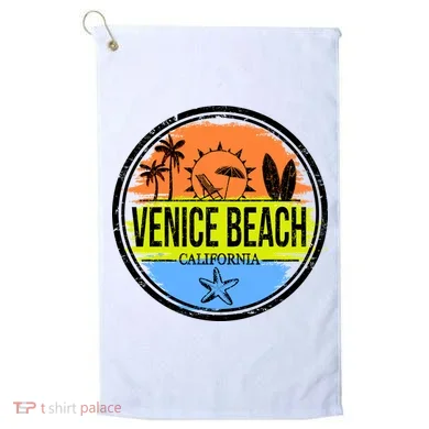 Venice Beach Retro Circle Golf Towel