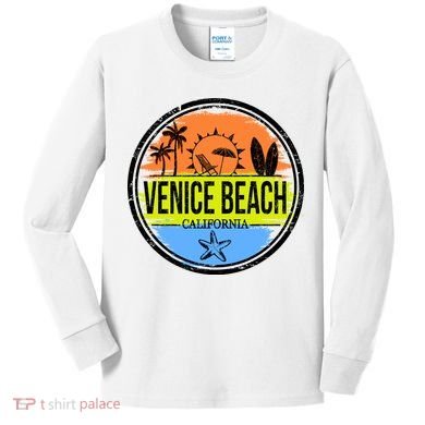 Venice Beach Retro Circle Kids Long Sleeve Shirt