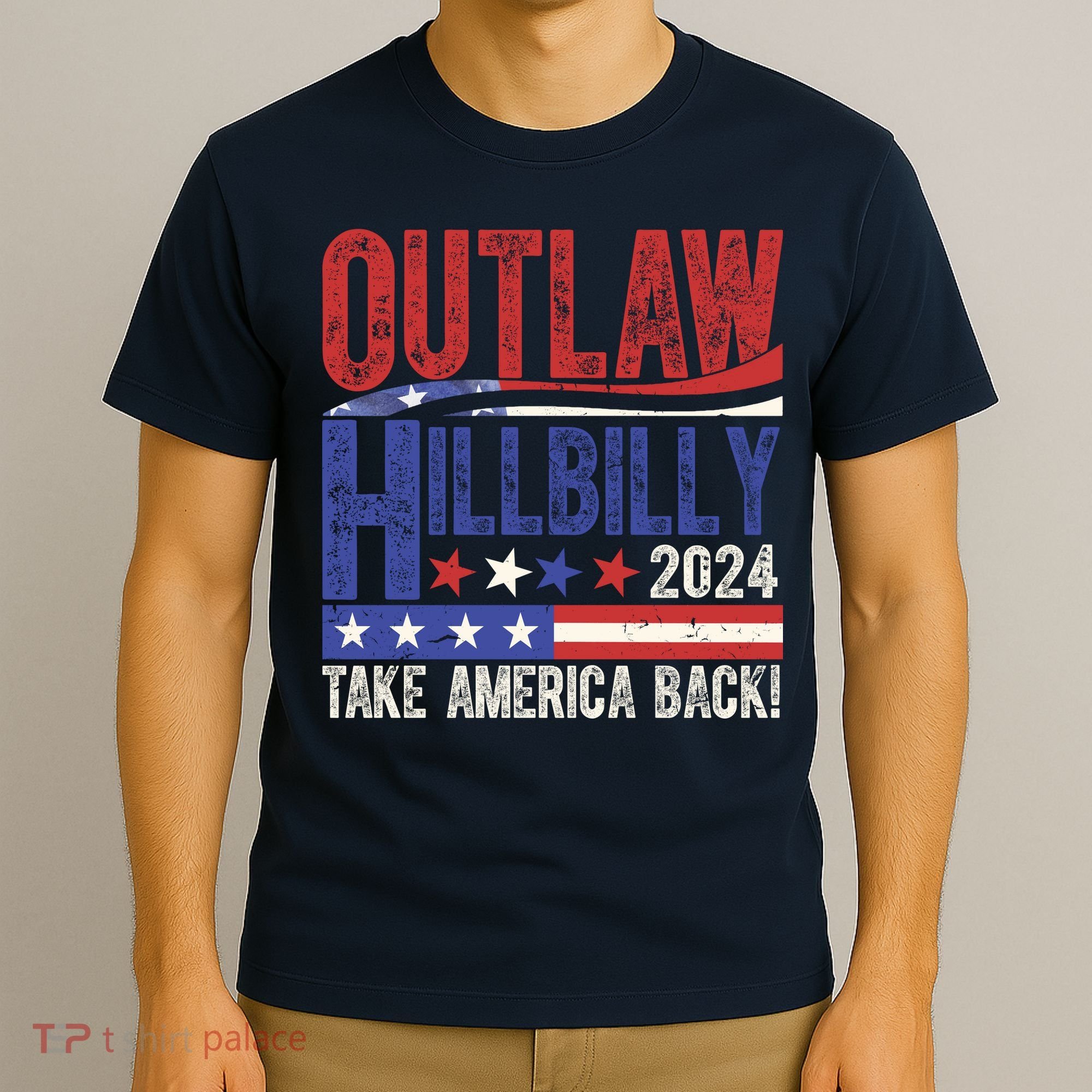 Vintage Elections Outlaw Hillbilly Us Flag T-Shirt