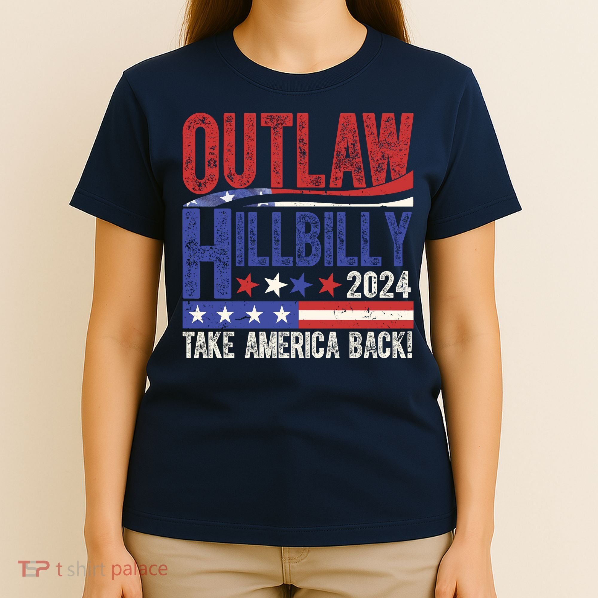 Vintage Elections Outlaw Hillbilly Us Flag T-Shirt