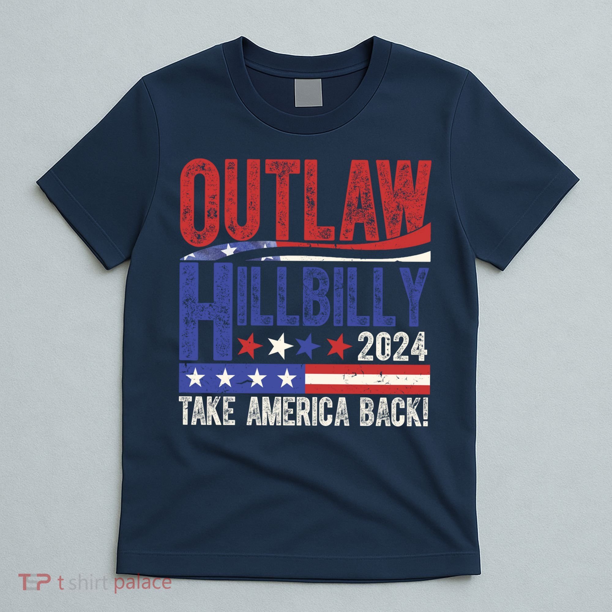 Vintage Elections Outlaw Hillbilly Us Flag T-Shirt