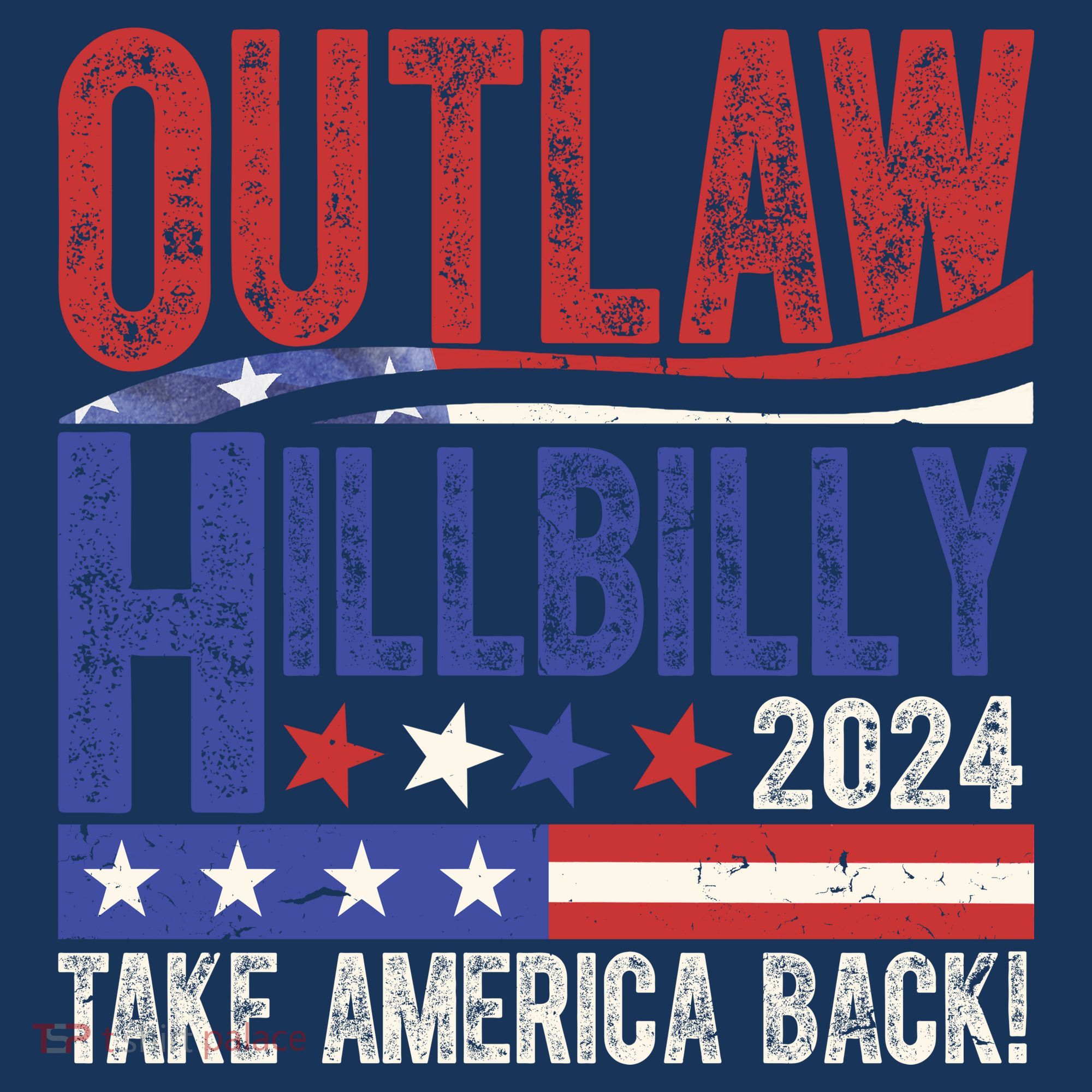 Vintage Elections Outlaw Hillbilly Us Flag T-Shirt