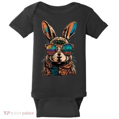 Vintage Easter Rabbit Retro Baby Bodysuit