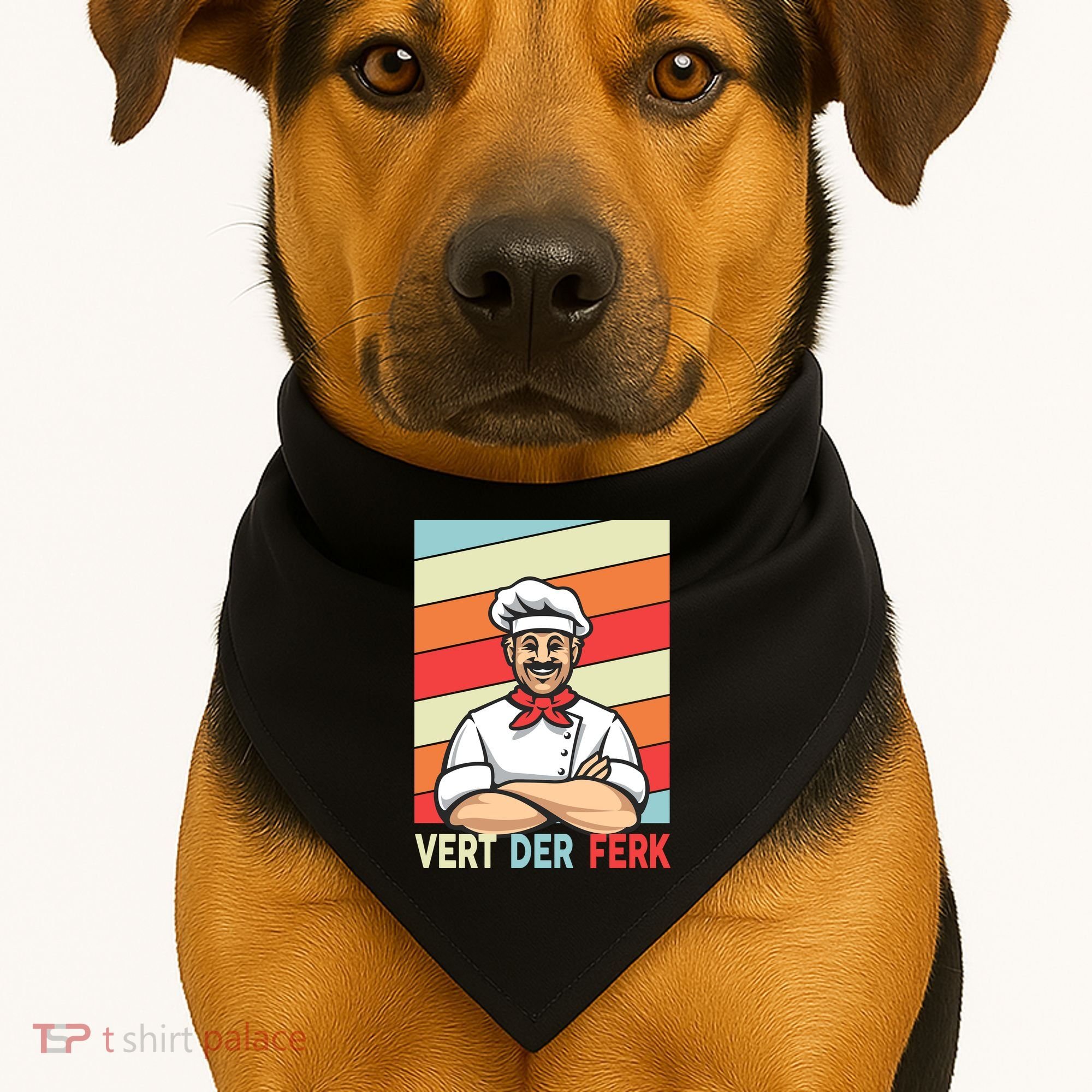 Vert Der Ferk Retro Poster Chef USA-Made Doggie Bandana