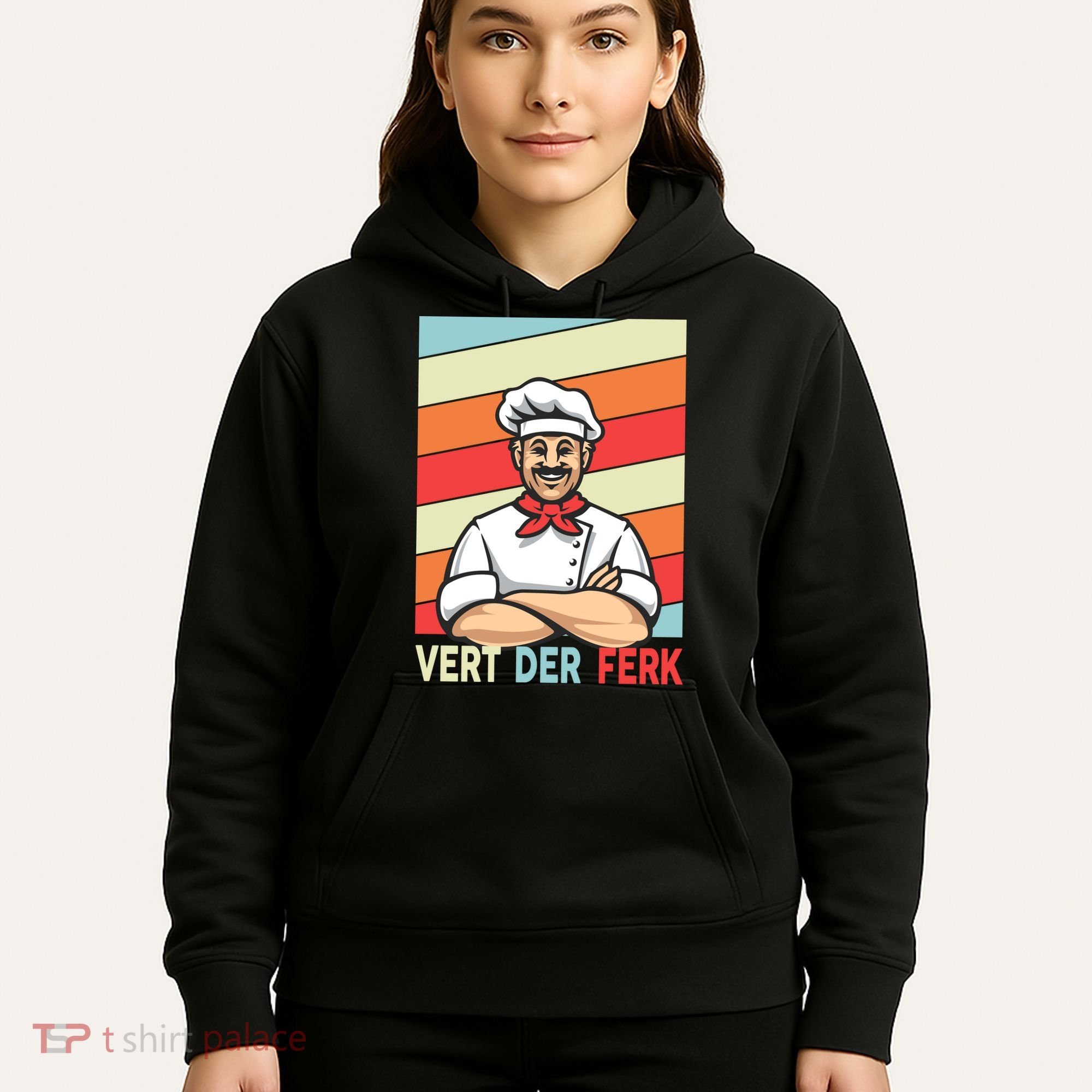 Vert Der Ferk Retro Poster Chef Hoodie