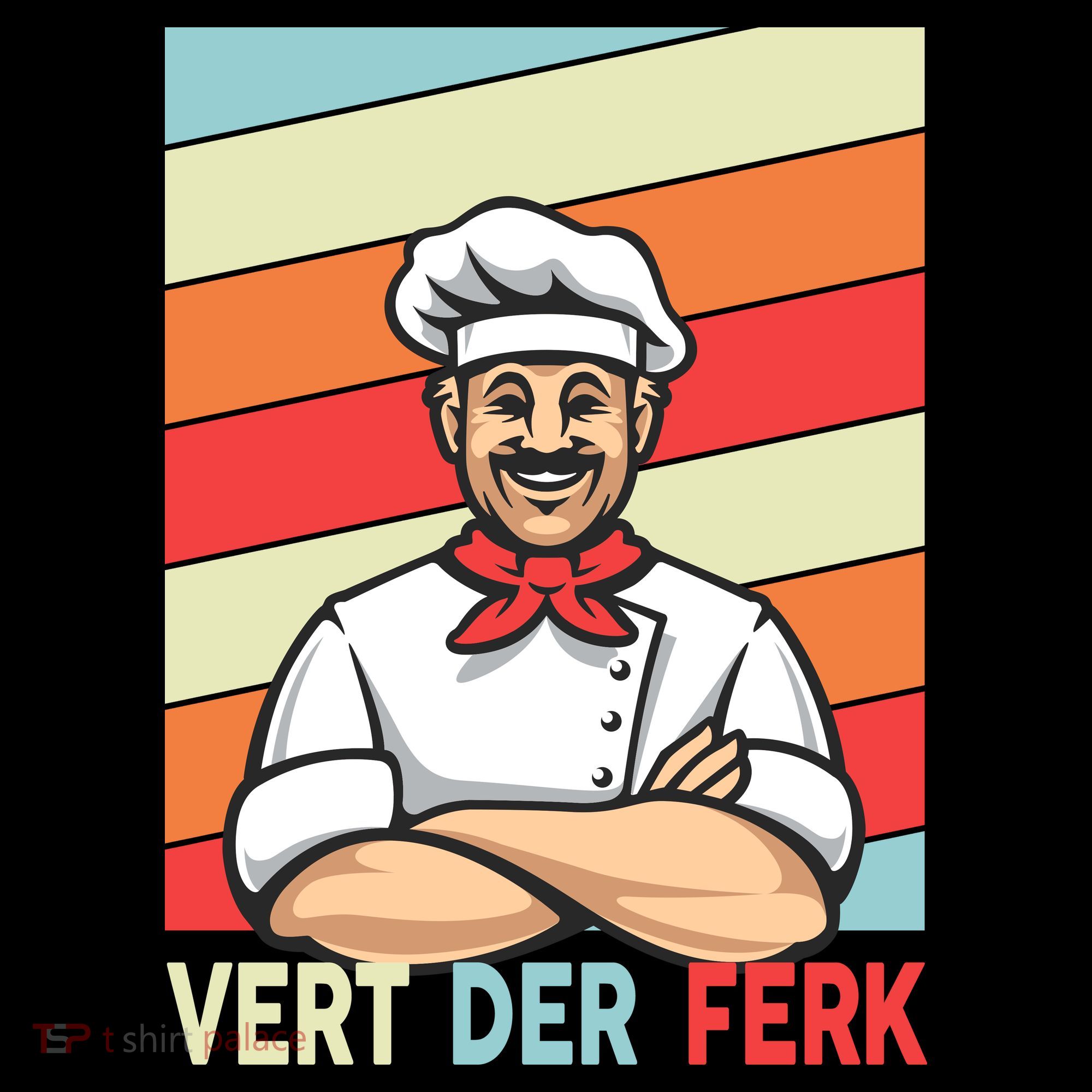Vert Der Ferk Retro Poster Chef Long Sleeve Shirt