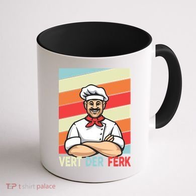 Vert Der Ferk Retro Poster Chef Coffee Mug back