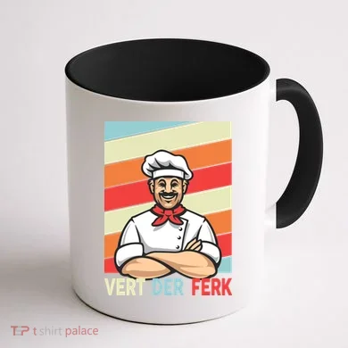 Vert Der Ferk Retro Poster Chef Coffee Mug back
