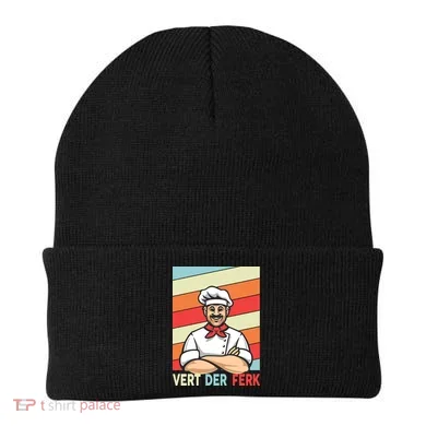 Vert Der Ferk Retro Poster Chef Beanie