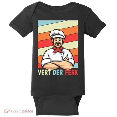 Vert Der Ferk Retro Poster Chef Baby Bodysuit
