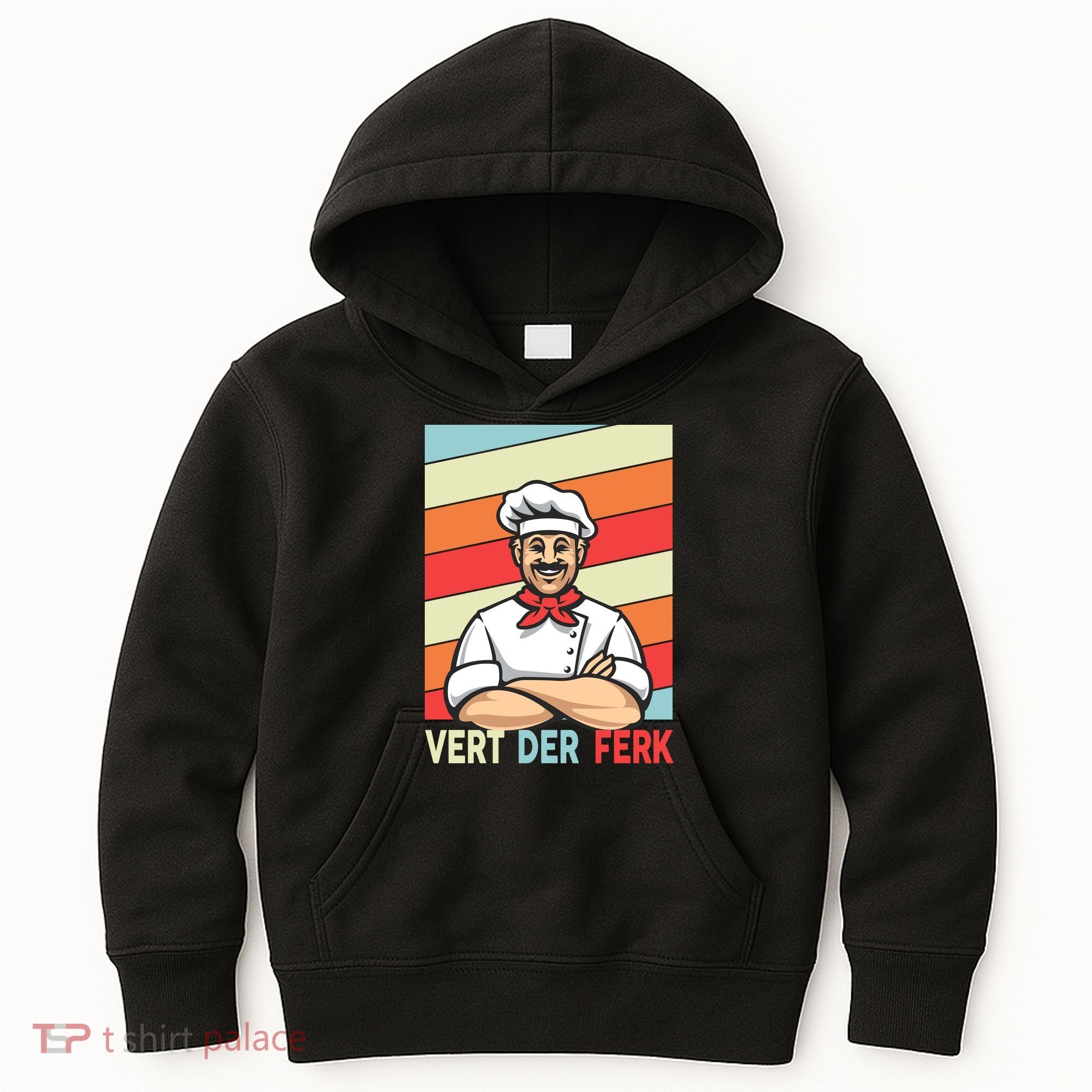 Vert Der Ferk Retro Poster Chef Kids Hoodie