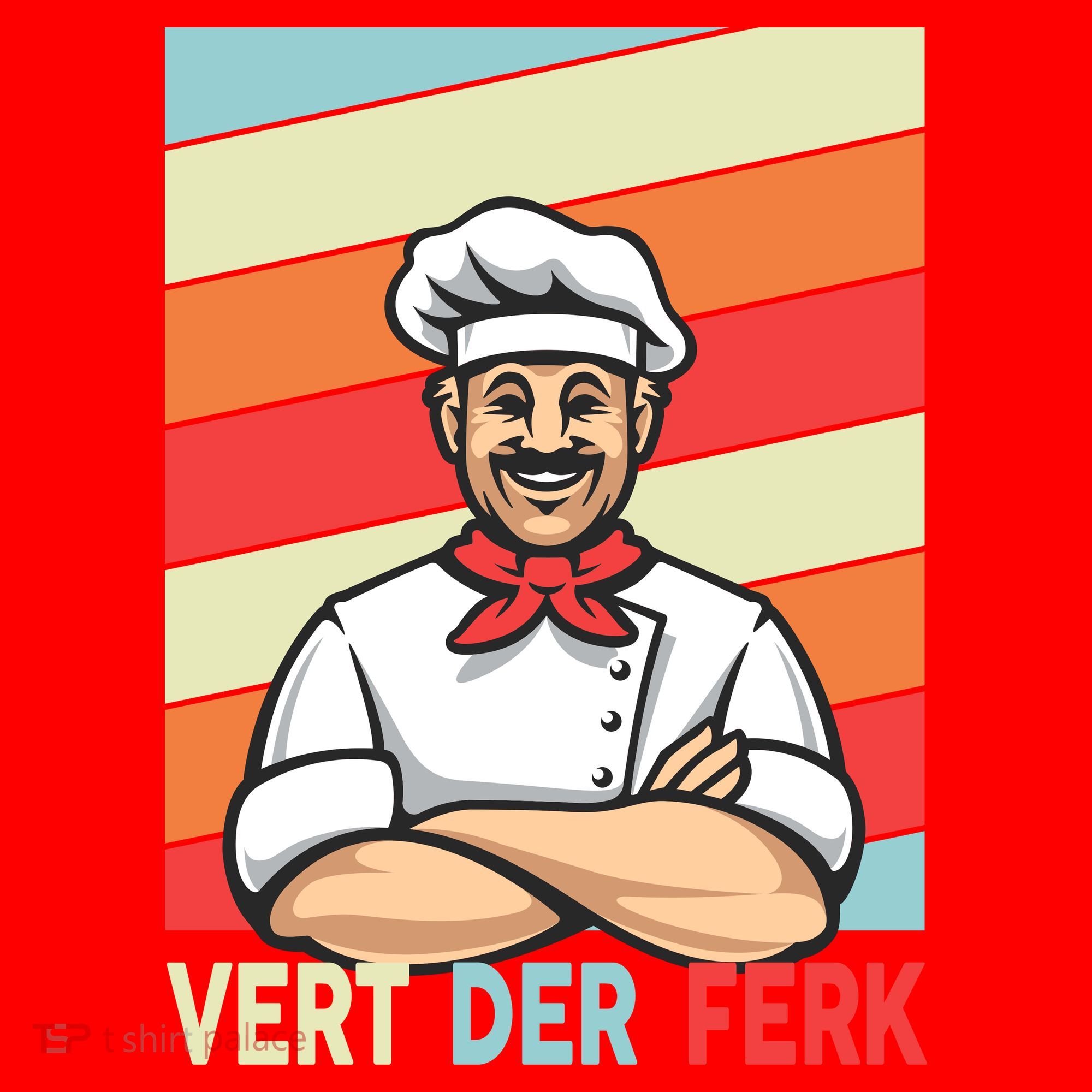 Vert Der Ferk Retro Poster Chef Santa Hat