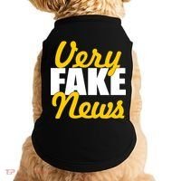 Very Fake News Black & Gold Script Doggie Tank thumb 0