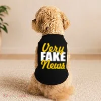 Very Fake News Black & Gold Script Doggie Tank thumb 2