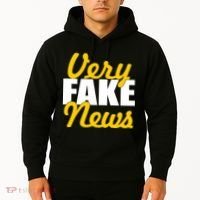 Very Fake News Black & Gold Script Hoodie thumb 2