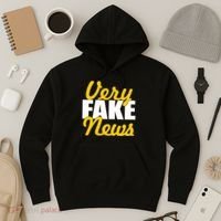 Very Fake News Black & Gold Script Hoodie thumb 3