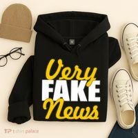 Very Fake News Black & Gold Script Hoodie thumb 4