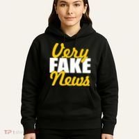 Very Fake News Black & Gold Script Hoodie thumb 5