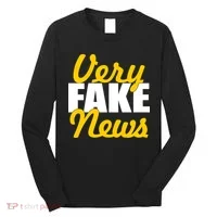Very Fake News Black & Gold Script Long Sleeve Shirt thumb 0