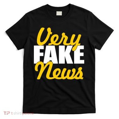 Very Fake News Black & Gold Script T-Shirt
