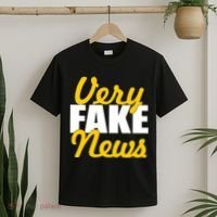 Very Fake News Black & Gold Script T-Shirt thumb 2