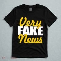 Very Fake News Black & Gold Script T-Shirt thumb 5