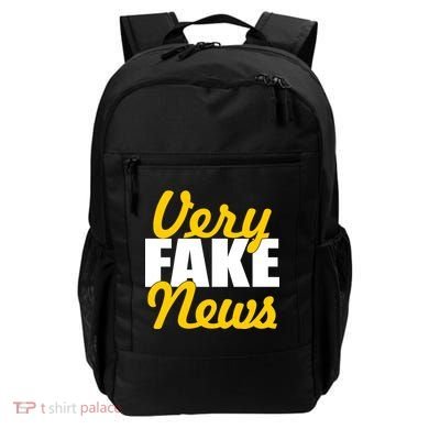 Very Fake News Black & Gold Script Backpack