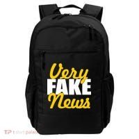 Very Fake News Black & Gold Script Backpack thumb 0