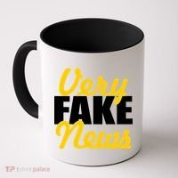 Very Fake News Black & Gold Script Coffee Mug thumb 0