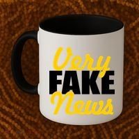 Very Fake News Black & Gold Script Coffee Mug thumb 2