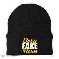 Very Fake News Black & Gold Script Beanie thumb 0