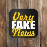 Very Fake News Black & Gold Script Coaster thumb 0