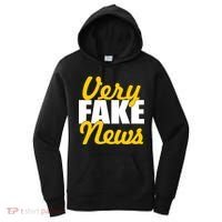 Very Fake News Black & Gold Script Women's Hoodie thumb 0