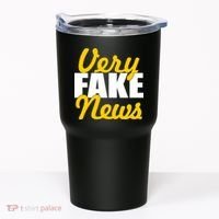 Very Fake News Black & Gold Script Tumbler thumb 0