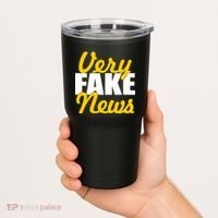 Very Fake News Black & Gold Script Tumbler thumb 2