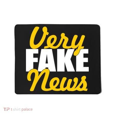 Very Fake News Black & Gold Script Mousepad