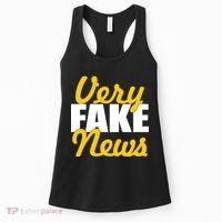 Very Fake News Black & Gold Script Women's Tank Top thumb 0
